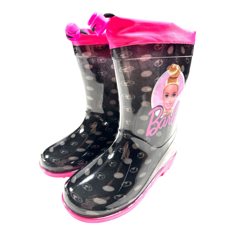 Picture of BAR5255321 GIRLS BARBIE BLACK WELLIES WITH FASTENER